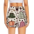 thumbnail image 4 of Goofa Vintage Coffee Printed Women 2 in 1 Running Shorts,Quick Dry Athletic Workout Shorts,High Waisted Athletic Shorts with Liner Pockets-Small, 4 of 9