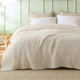 thumbnail image 3 of Manta Bedsure Cooling de algodón con forma de gofre, tamaño queen, color beige claro, 3 of 7