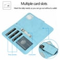 thumbnail image 6 of TECH CIRCLE Case for 2022 Apple iPhone 14 (6.1") - Removable Magnetic Silicone Back Cover Flip Leather Case (Light Blue), 6 of 7