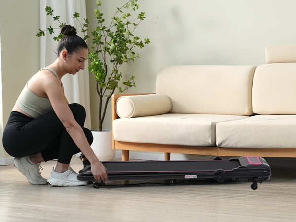 Euroco 300LBS 2.5HP Folding Walking Pad, Walking Treadmill with Incline,0.5-7.5MPH Speed and Remote Control for Home Office