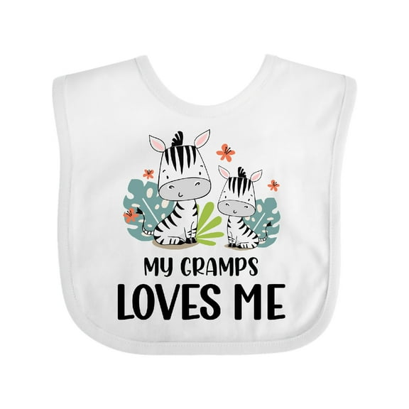 Inktastic Zebra My Gramps Loves Me Boys or Girls Baby Bib