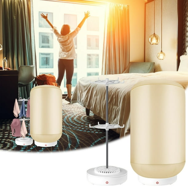 Fiudx Secadora de Ropa Portátil, Secado Rápido con Función Led, Diseño Compacto y Plegable, Temporizador Silencioso, Ideal para Apartamentos, Viajes, Autocaravanas y Dormitorios, 220 V, 750 G, Incluy