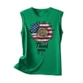 thumbnail image 3 of Graphic Tank Tops, Summer 2024 Sleeveless 4th of July Shirts Women Crew Neck Casual Flag Sunflower Print Tanks (M, Green 01), 3 of 4