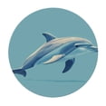 thumbnail image 2 of JRXY Dolphins Swimming in the Ocean Full Width Single-Sided Printing Round Tablecloth White, 2 of 7