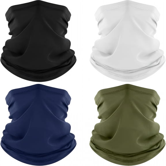 TELOLY 4 Pack Neck Gaiter,Cooling Breathable Face Mask Uv Protection Scarf Hiking Bandana for Men/Women