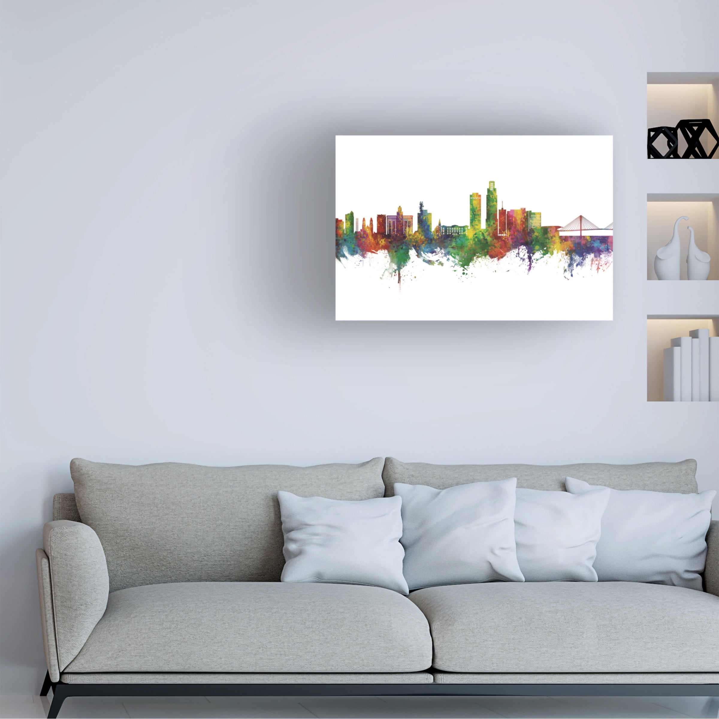 Michael Tompsett 'Omaha Nebraska Skyline' Canvas Art