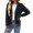 Black, variant on Long Sleeved Open Front Women Casual Knit Waffle Cardigan Coat
