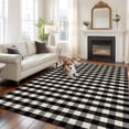 thumbnail image 3 of Buffalo Plaid Area Rug 5x8 Washable Rug Non Slip Farmhouse Black White Checkered Vintage Large Area Rug Soft Stainresistant Indoor Floor Carpet for Living Room Bedroom Home Office Dining Room Nursery, 3 of 9