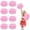 white + pink, variant on 8 Pcs Cheerleading Pom Poms,14.57inch with Handle Style Cheerleading Handheld Squad Pompoms for Sports Team Cheer Spirit