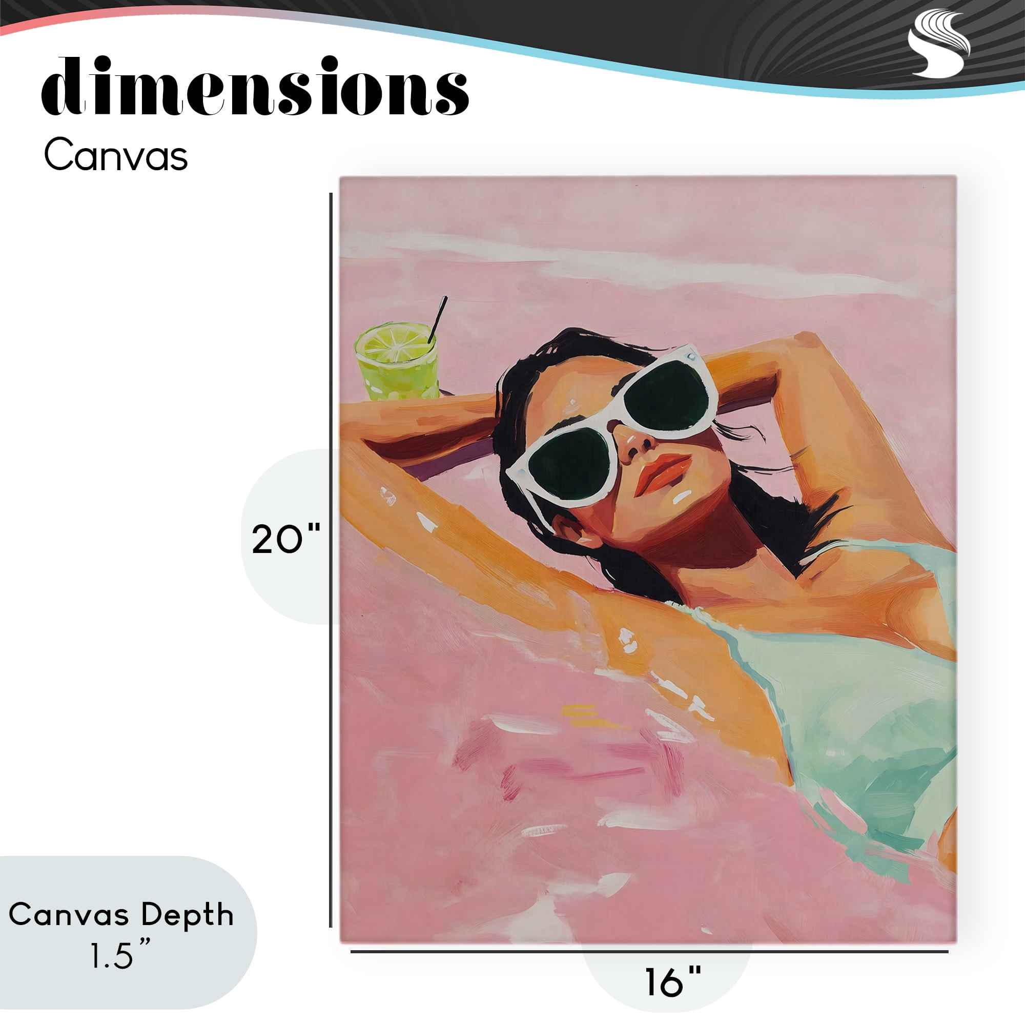 Stupell Industries Trendy Summer Girl Canvas Wall Art, design by The Prints Vibe