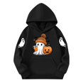 thumbnail image 5 of NEBWOAK Boys Girls Halloween Hoodie, Cute Ghost Pumpkin Pullover Sweatshirt, Black Fall Casual Hooded Top,Size 3-4T, 5 of 5