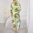 thumbnail image 6 of Goofa Avocado Doing Sport Printed Women’s 2 Piece Pajama Set Super,Pajamas Women's Long Sleeve Sleepwear Soft Button Down Loungewear Pjs Lounge Set Nightwear-, 6 of 9