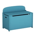 thumbnail image 6 of Kids Toy Chest, Wooden Storage Box Organizer with Seating Bench, Safety Hinged Lid and Large Storage Space, Boys and Girls Wooden Storage Chest Cabinet for Living Room, Bedroom, Playroom, Teal, D9245, 6 of 9
