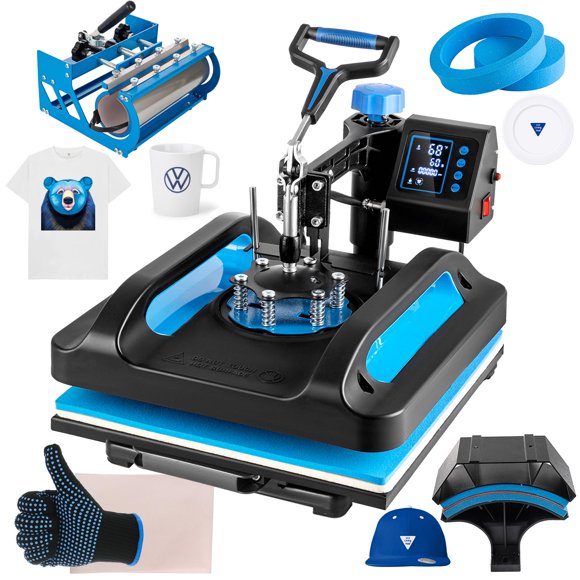 Máquina de prensado térmico Topdeep Pro 5 en 1 de 15 x 15 cm con vaso