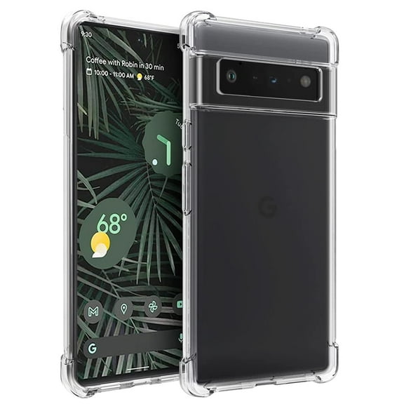 FJCases Shockproof Clear Soft Flexible Case Cover with Bumper Corners for Google Pixel 6