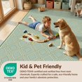 thumbnail image 4 of Design&I 2'x3' Washable Accent Rug Pet Friendly & Non-Slip Built-In Grip Sage Cream Crosshatch Trellis Symmetrical Lattice Framework Bathroom for Kitchen, Station, 4 of 7
