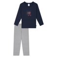 thumbnail image 1 of SCHIESSER Pijama largo para niño, con pierna abierta, algodón, estampado Azul/Gris 128, 1 of 5