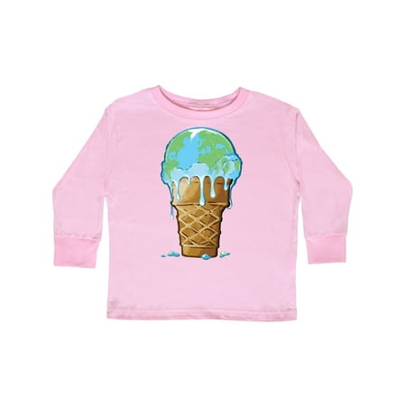 

Inktastic Melting Earth Ice Cream Cone Gift Toddler Boy or Toddler Girl Long Sleeve T-Shirt
