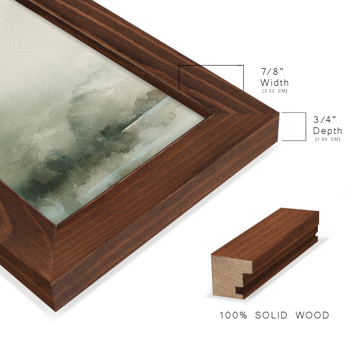 Heavy Fog I - Framed Print w/glass - Chestnut