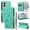 Green, variant on Allytechgroup for Samsung Galaxy S25 Edge Case Folio Stand Magnetic Closure Wallet Case with Cash Slots Card Pocket Wrist Strap Embossed Flower Cat PU Leather Soft TPU Back Shockproof Cover, Gray