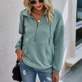 thumbnail image 3 of Sudadera con capucha de manga larga con bolsillo y cremallera para mujer, 3 of 8