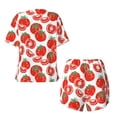 thumbnail image 5 of Naloa Hand Drawn Tomatoes Women's Short-Sleeved Pajama Set, Loungewear, Summer pajamas, Breathable Cozy - Medium, 5 of 9