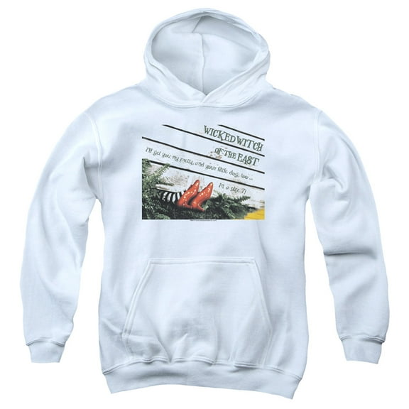 Trevco Sportswear OZ107-YFTH-1 Wizard of Oz Size 7 Youth Hooded Sweatshirt, White - Small