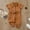 X-380Brown, variant on FAOWME Big Child Girls Romper With Pocket Short Sleeve Turndown Collar Solid Color Buttons Comfortable Soft Jumpsuits Bodysuits For Daily Wear Army Green 18-24 Months