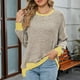 thumbnail image 2 of Camisetas para mujer,Camiseta de manga larga para mujer, cuello redondo, informal, mezcla de poliéster y elastano, diseño estampado para uso diario, sopatenor, 2 of 8