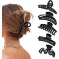 thumbnail image 1 of 5 pinzas para el cabello grandes, pinzas para el cabello antideslizantes grandes para mujeres, niñas, pinzas para el cabello para cabello grueso, cabello fino (todo negro) JM, 1 of 5