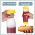 thumbnail image 3 of Yellow Dressings Squeeze Bottles 20oz Plastic Squeeze Bottle Refillable Sauce Dispenser QZS Condiment Dispenser for Restaurants Catering Kitchen 2pcs, 3 of 6