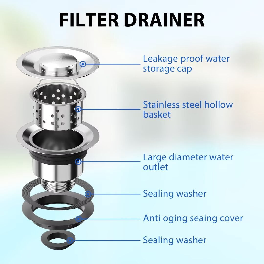 Kitchen Sink Utility Sink Commercial Stainless Steel Freestanding Sink w/Faucet, Hot & Cold Hoses, Single Bowl, NSF Certificated, for Restaurant, Laundry, Garage, Workshop Sink