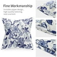 thumbnail image 4 of Chinoiserie Pillow Covers 20x20 Set of 2,Blue Birds Flowers Pillow Covers Outdoor Decorative Linen Pillow Covers for Couch Bed Sofa Cushion Farmhouse Pillowcases, 4 of 4