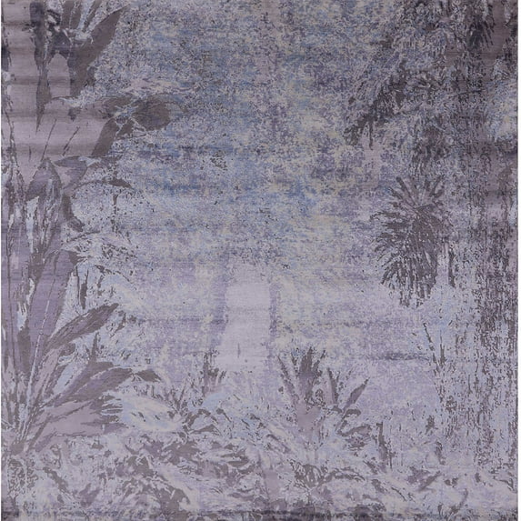 Ahgly Company Machine Washable Indoor Square Industrial Modern Dark Goldray Area Rugs, 6' Square