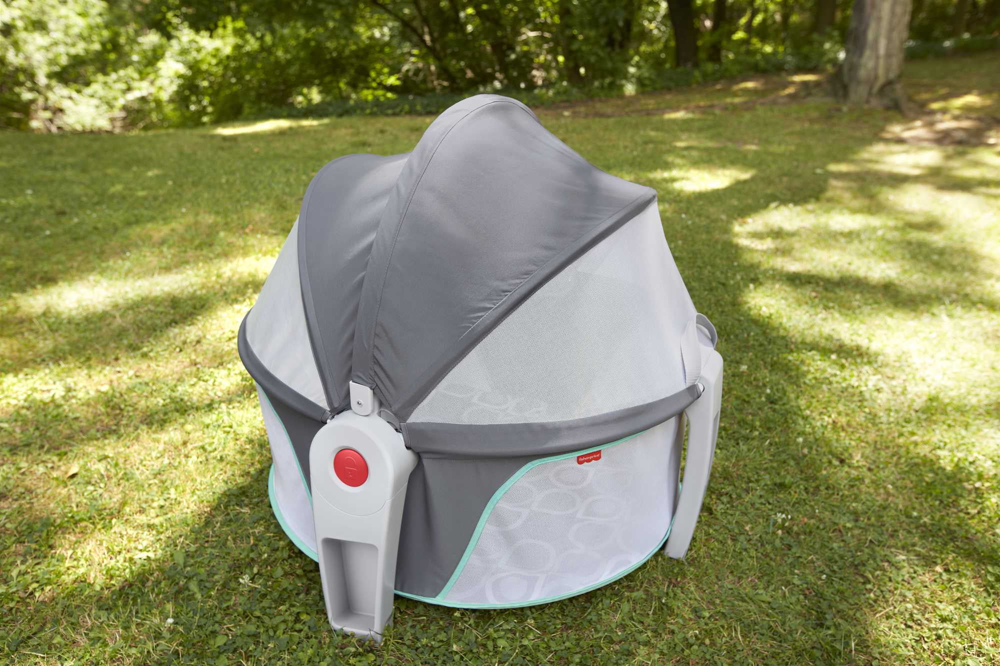 Fisher-Price On-the-Go Baby Dome Portable Bassinet and Play Space with Toys, Pixel Forest, Unisex