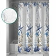 thumbnail image 3 of Shower Curtain Bathroom Set Ocean Starfish Blue Coral Waterproof Fabric Shower Curtains with Grommets&Hooks Boat Nautical Anchor Privacy Bath Curtain for Bathtub 72x72in, 3 of 7