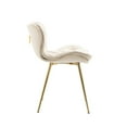 thumbnail image 5 of 2 Piece Dining Chairs, Modern Velvet Upholstered Accent Chairs with Back Ring Pull, Comfy Side Chair for Dining Room, Vanity, Living Room, Bedroom, Ivory, 5 of 7
