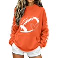 thumbnail image 2 of Football Mom Shirts for Women Game Day Long Sleeve Mock Neck Baggy Plain Pullover Sweaters Fall Fashion Must Haves Travel Lounge Daily Outfit Cozy Outfits Football Season Shirts Workout Gift Orange, 2 of 3