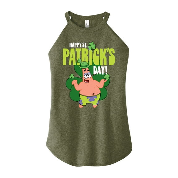 SpongeBob SquarePants - Happy St. Patricks Day - Juniors High Neck Tank Top
