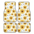 thumbnail image 1 of Kdxio Tapis de Sol de Voiture Imprimé Tournesols Universel SUV avant Arrière Tapis de Sol 4 Pcs Ensemble Complet avec Dos en Caoutchouc Antidérapant Accessoires de Voiture pour la Plupart des Voitures, 1 of 7