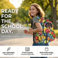 thumbnail image 2 of DISNIMO Girls Backpack, Dachshund Floral Print Kids School Backpack with Insulated Lunch Box Set, 17 Inch Large Schoolbag Set with Pencil Case, 2 of 7