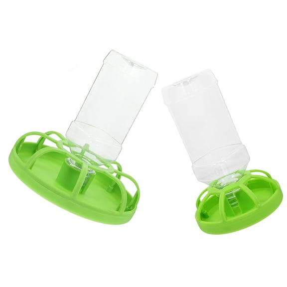 FRCOLOR 2 Sets Quail Feeding Tray Plastic Poultry Feeder Chicken Food Dispenser Bottle Ideal For Small Animals Prevents Feed Waste For Quail And Chicks