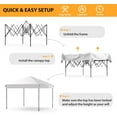 thumbnail image 2 of Historyli Carpa plegable de 3 x 3 m, plegable, con 3 niveles de altura ajustable, sombra portátil para exteriores, refugio para patio, refugio instantáneo, para patio, terraza, jardín, playa, gris, 2 of 8