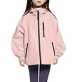 thumbnail image 2 of Wancir Boys Girls Lightweight Raincoat Waterproof Hooded Rain Jacket Windbreaker kids jacket, 2 of 3