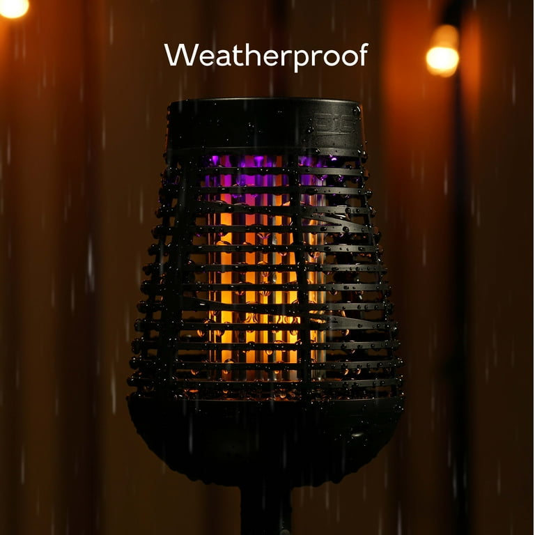 Pic Solar Insect Killer Torch with LED Flame Effect, Black Torch