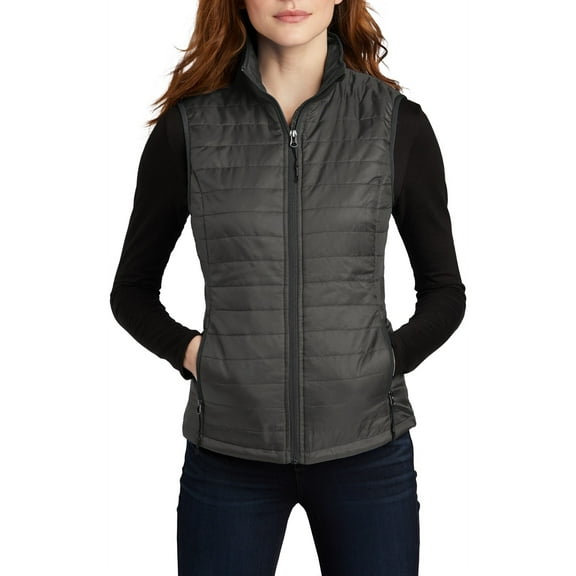 JustBlanks Womens Packable Puffy Vest Lightweight Quilted Polyester Stand Collar Sleeveless