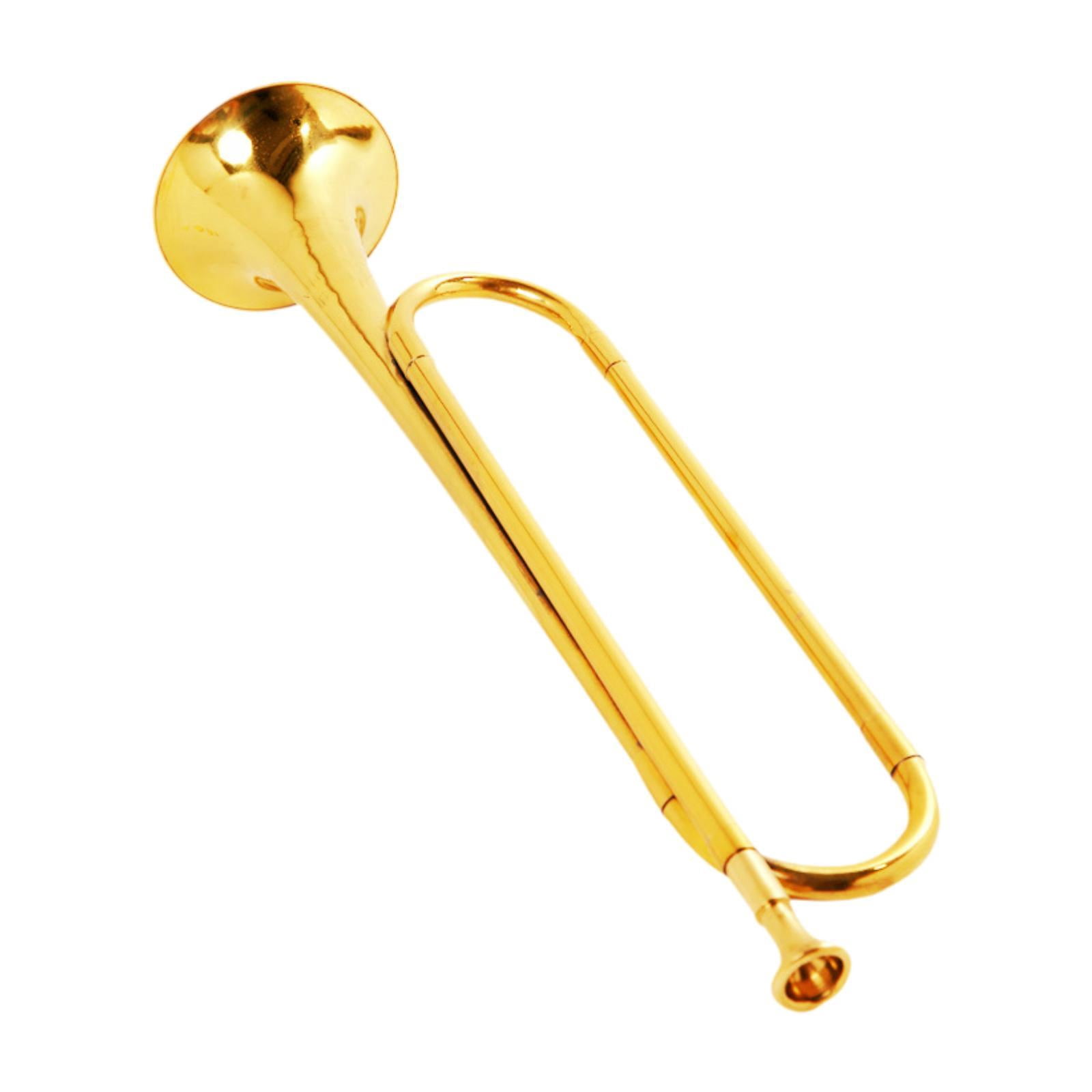 QccHieUs C Bugle Mini Brass Instrument Portable Classic Cavalry Trumpet Blowing Bugle for