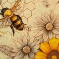 thumbnail image 6 of Fenyluxe Sunflower Tablecloth Round Summer Flower Bee Yellow Shabby Chic Retro Floral Decorative Table Cloth with Dust-Proof Wrinkle Resistant Decor for Home Kitchen Dining Room 31-35, 6 of 8