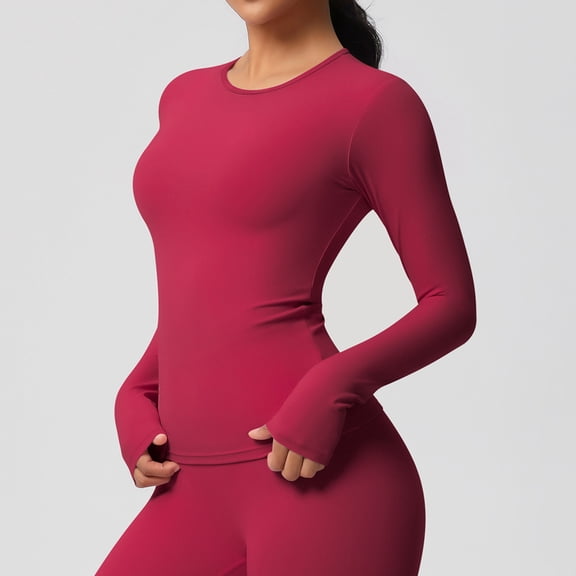 Neewe Women's Long Sleeve Compression Shirts, Dry Fit Workout Athletic Sun Protection Cooling Tops for Yoga Running Gym