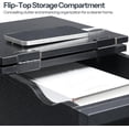 thumbnail image 4 of End Table with Charging Station, Flip Top Narrow Side Table with Storage Drawer, Slim Nightstand Bedside Tables with Shelves, for Small Space, Living Room, Bedroom, Black, 4 of 18